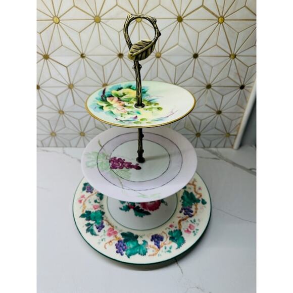 Three-Tier Dessert Stand | Vintage China Cupcake Stand | Wedding Décor‎ - Picture 1 of 7